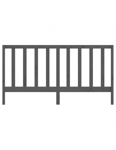 Testiera per Letto Grigia 206x4x100cm in Legno Massello di Pino