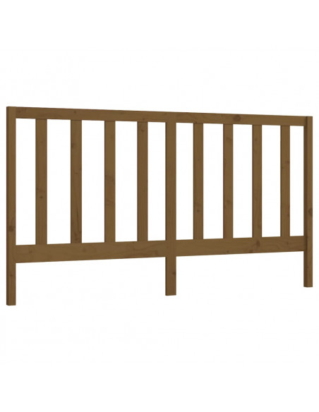 Testiera per Letto Miele 206x4x100 cm in Legno Massello di Pino