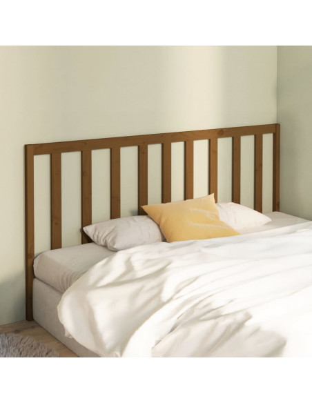 Testiera per Letto Miele 206x4x100 cm in Legno Massello di Pino
