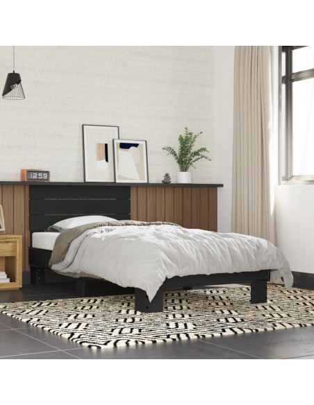 Giroletto Nero 90x190 cm in Legno Multistrato e Metallo