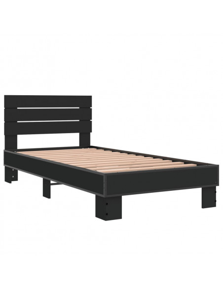 Giroletto Nero 90x190 cm in Legno Multistrato e Metallo