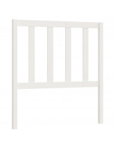 Testiera per Letto Bianca 81x4x100 cm in Legno Massello di Pino 2