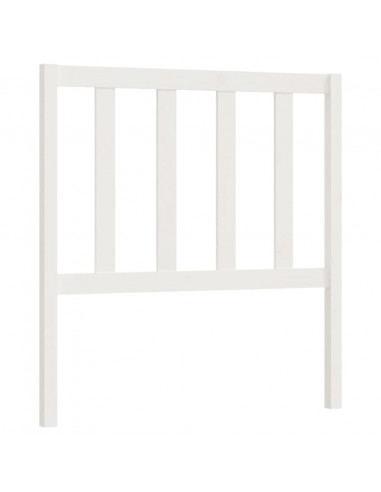Testiera per Letto Bianca 81x4x100 cm in Legno Massello di Pino