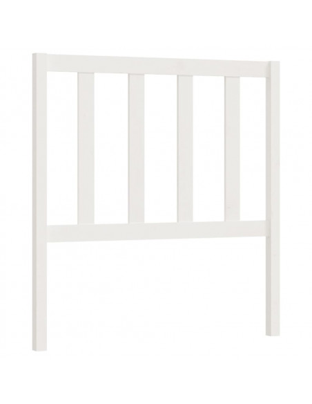 Testiera per Letto Bianca 81x4x100 cm in Legno Massello di Pino