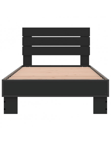 Giroletto Nero 90x190 cm in Legno Multistrato e Metallo