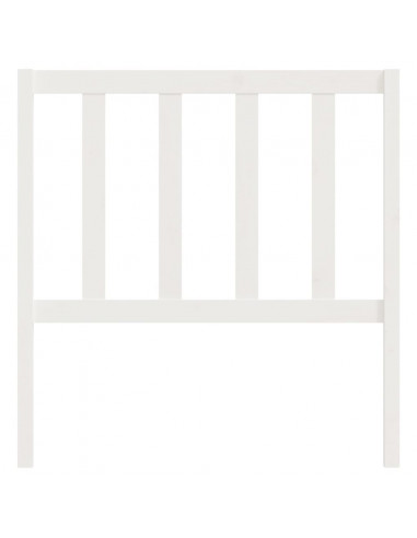 Testiera per Letto Bianca 81x4x100 cm in Legno Massello di Pino