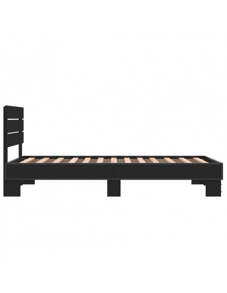 Giroletto Nero 90x190 cm in Legno Multistrato e Metallo