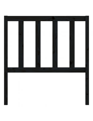 Testiera per Letto Nera 96x4x100 cm in Legno Massello di Pino