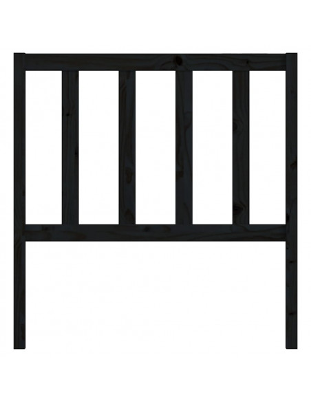 Testiera per Letto Nera 106x4x100 cm in Legno Massello di Pino