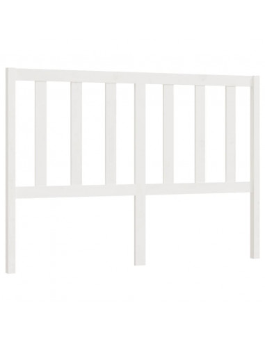 Testiera per Letto Bianca 146x4x100 cm Legno Massello di Pino
