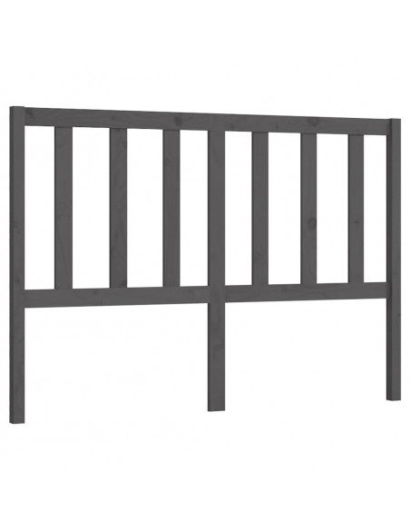 Testiera per Letto Grigia 146x4x100 cm Legno Massello di Pino