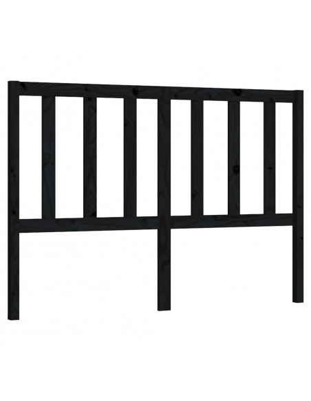 Testiera per Letto Nera 166x4x100 cm in Legno Massello di Pino