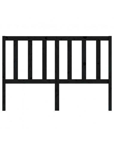 Testiera per Letto Nera 166x4x100 cm in Legno Massello di Pino