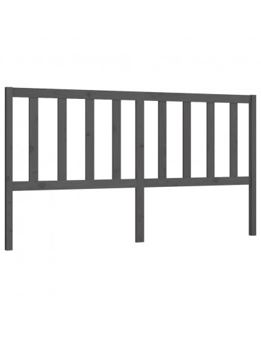 Testiera per Letto Grigia 186x4x100cm in Legno Massello di Pino