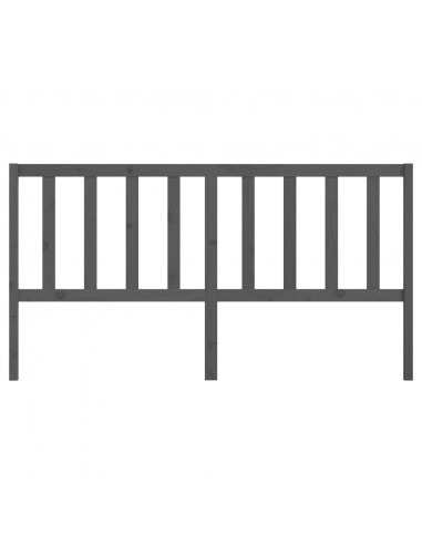 Testiera per Letto Grigia 186x4x100cm in Legno Massello di Pino