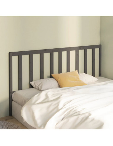 Testiera per Letto Grigia 206x4x100cm in Legno Massello di Pino