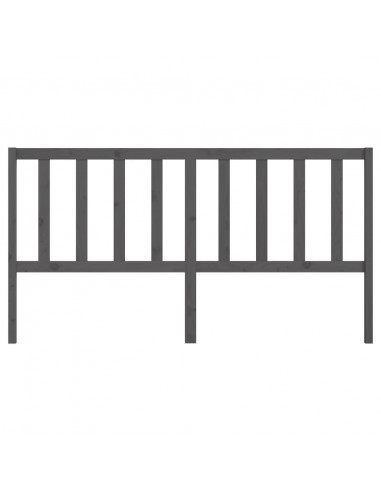 Testiera per Letto Grigia 206x4x100cm in Legno Massello di Pino