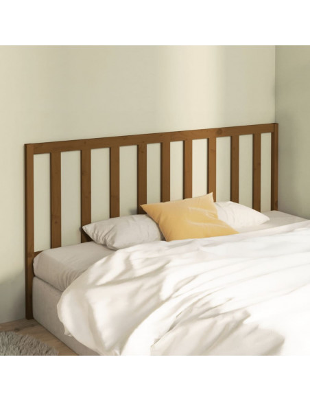Testiera per Letto Miele 206x4x100 cm in Legno Massello di Pino