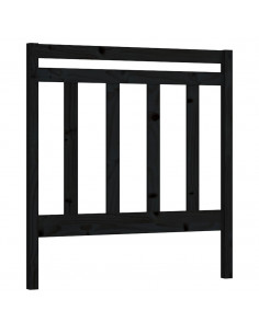 Testiera per Letto Nera 81x4x100 cm in Legno Massello di Pino 2
