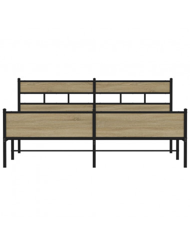 Giroletto senza Materaso in Metallo Rovere Sonoma 200x200 cm