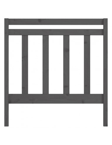 Testiera per Letto Grigia 96x4x100 cm in Legno Massello di Pino