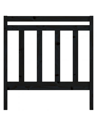 Testiera per Letto Nera 106x4x100 cm in Legno Massello di Pino