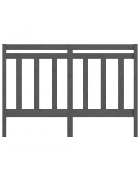 Testiera per Letto Grigia 126x4x100cm in Legno Massello di Pino