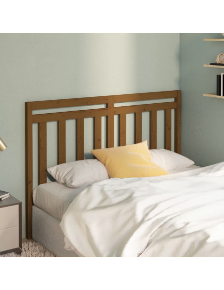 Testiera per Letto Miele 156x4x100 cm in Legno Massello di Pino