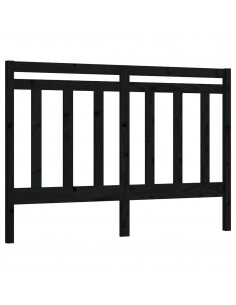 Testiera per Letto Nera 156x4x100 cm in Legno Massello di Pino 2