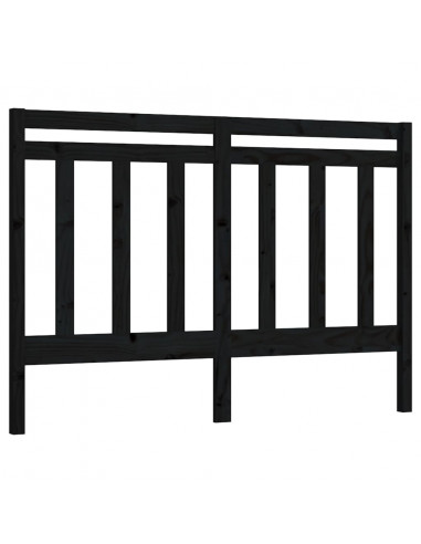 Testiera per Letto Nera 156x4x100 cm in Legno Massello di Pino