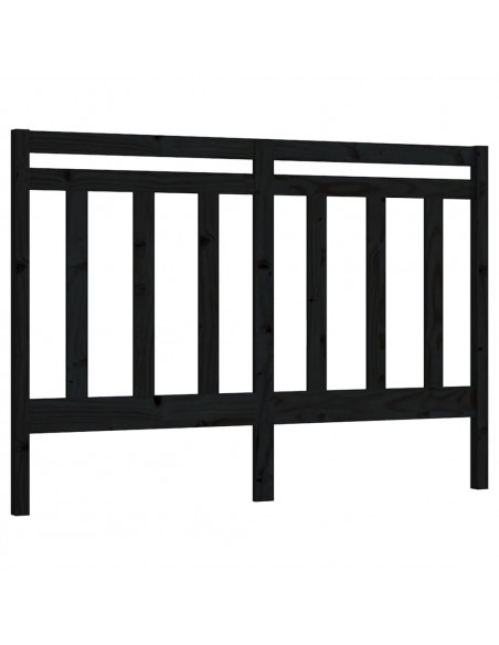 Testiera per Letto Nera 156x4x100 cm in Legno Massello di Pino