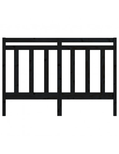 Testiera per Letto Nera 156x4x100 cm in Legno Massello di Pino