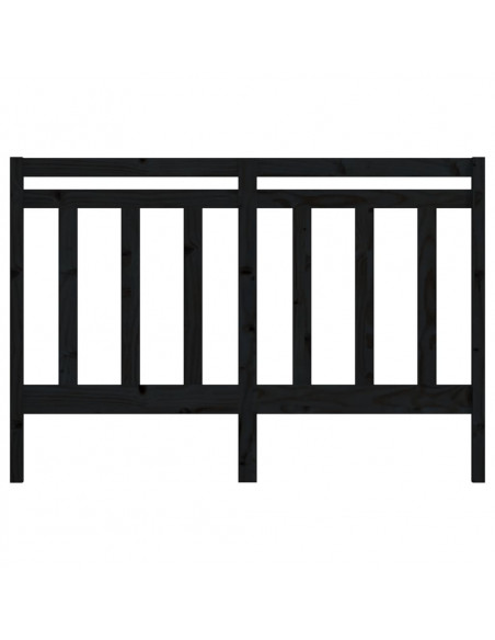 Testiera per Letto Nera 156x4x100 cm in Legno Massello di Pino
