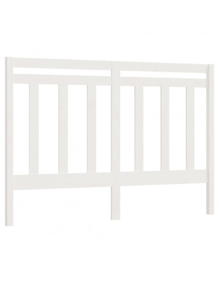 Testiera per Letto Bianca 166x4x100cm in Legno Massello di Pino