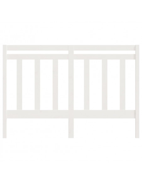 Testiera per Letto Bianca 166x4x100cm in Legno Massello di Pino