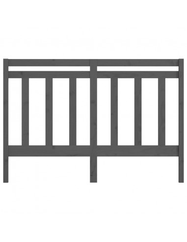 Testiera Letto Grigia 166x4x100 cm in Legno Massello di Pino