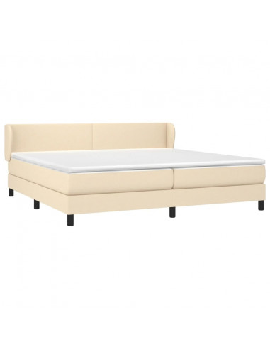 Giroletto a Molle con Materasso Crema 200x200 cm in Tessuto