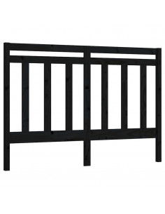 Testiera per Letto Nera 166x4x100 cm in Legno Massello di Pino 2