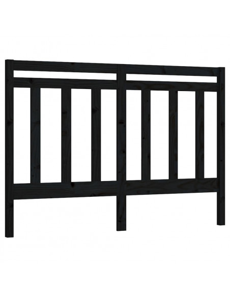 Testiera per Letto Nera 166x4x100 cm in Legno Massello di Pino