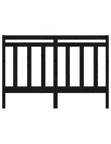 Testiera per Letto Nera 166x4x100 cm in Legno Massello di Pino