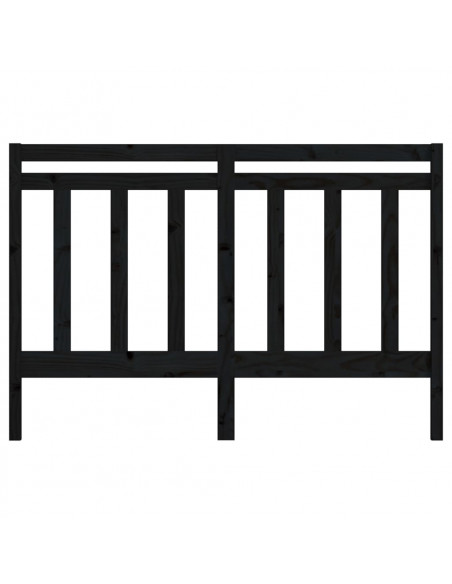 Testiera per Letto Nera 166x4x100 cm in Legno Massello di Pino