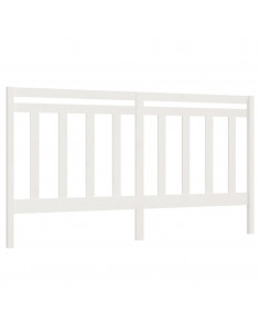 Testiera per Letto Bianca 206x4x100 cm Legno Massello di Pino 2