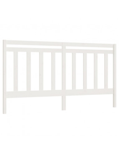 Testiera per Letto Bianca 206x4x100 cm Legno Massello di Pino