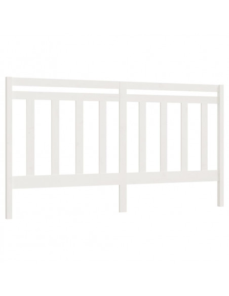 Testiera per Letto Bianca 206x4x100 cm Legno Massello di Pino