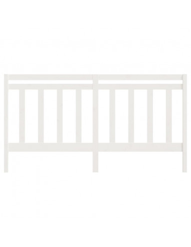 Testiera per Letto Bianca 206x4x100 cm Legno Massello di Pino