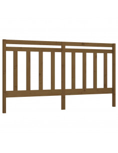 Testiera per Letto Miele 206x4x100 cm in Legno Massello di Pino 2