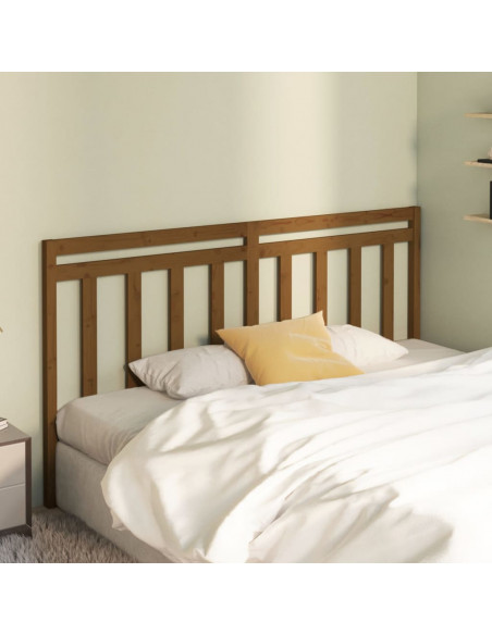 Testiera per Letto Miele 206x4x100 cm in Legno Massello di Pino