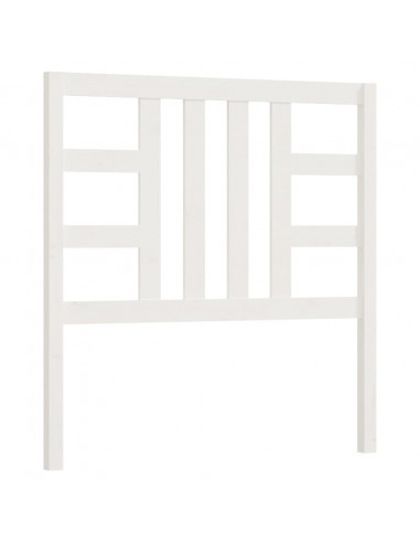 Testiera per Letto Bianca 81x4x100 cm in Legno Massello di Pino