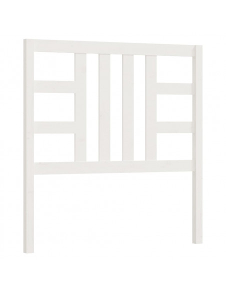 Testiera per Letto Bianca 81x4x100 cm in Legno Massello di Pino