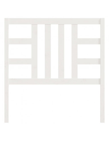Testiera per Letto Bianca 81x4x100 cm in Legno Massello di Pino